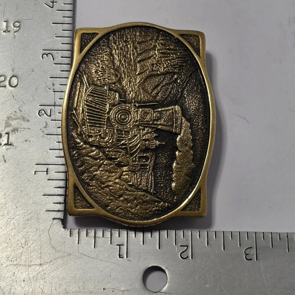 Vintage 1976 Heritage Mint Solid Brass American Railroad Train Belt Buckle B-59